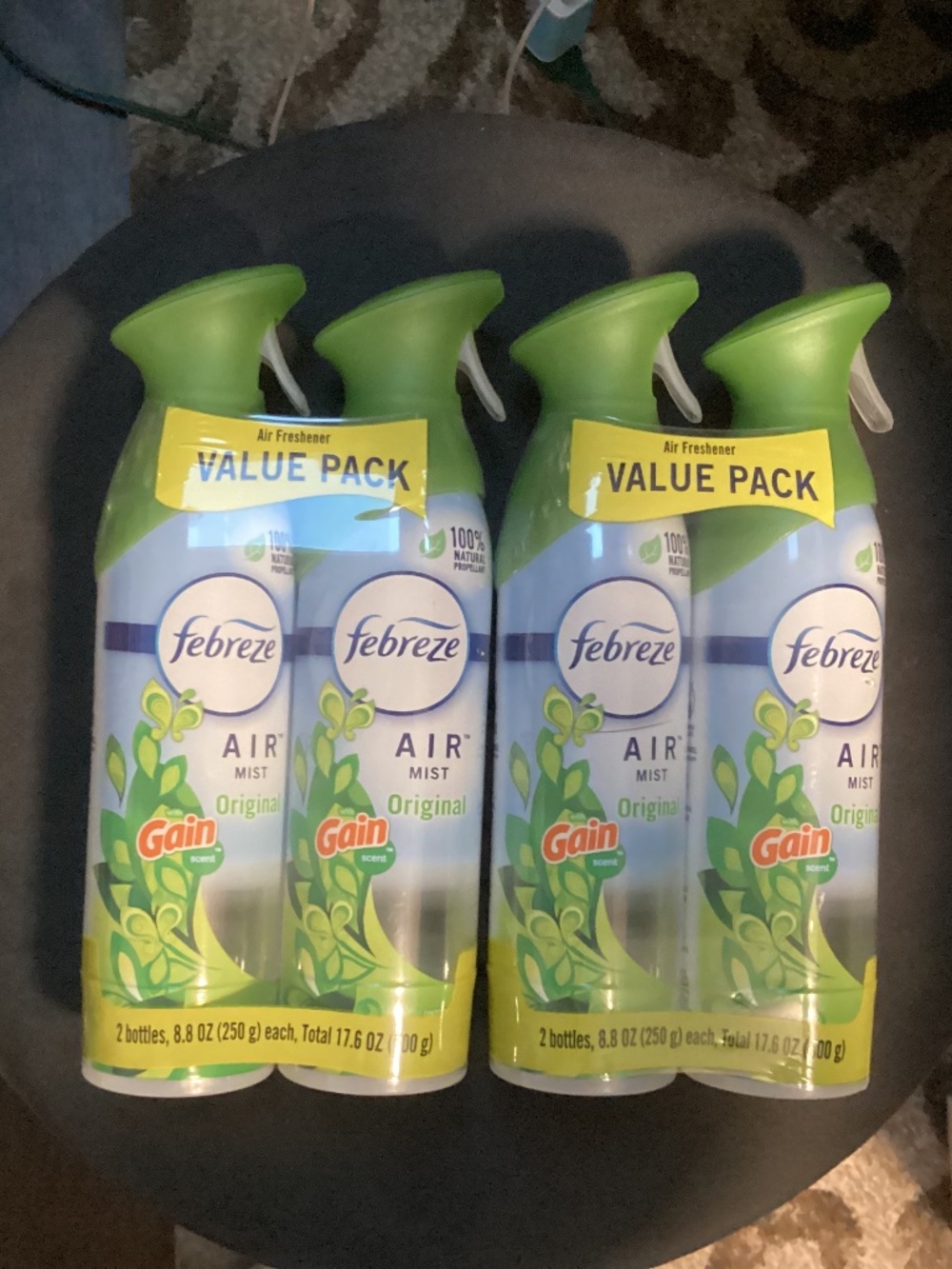 Febreze Air Mist Original Gain Scent Value Pack Bundle 4 Bottles/2 value packs